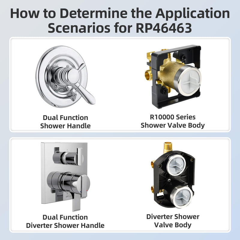 RP46463 Shower Cartridge Replacement Kit for Delta MultiChoice 17 Series Shower Faucet Dual Handle (2006-Present), Seat & Spring Adapter and Replacement Kits Included