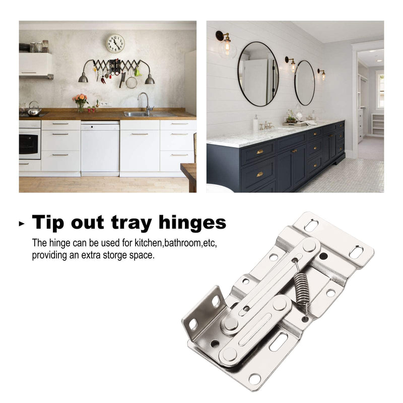 Furniware 1Pair Tip Out Tray Hinges, Standard Sink Hinges for Sink-Front Drawer, Steel 1 Pair(2 pack)