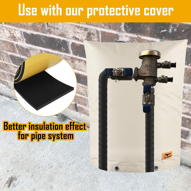 Pipe Insulation Tape, Pipe Wrap Insulation Foam Tape Self Adhesive, Outdoor Water Pipe Insulation, Ac Line Insulation, HVAC Tape, Heat Tape For Water Pipe, 2 inch x 16.5 FT Pipe Insulation Roll,Black 2" wide x 1/8" thick x 16.5ft long Black