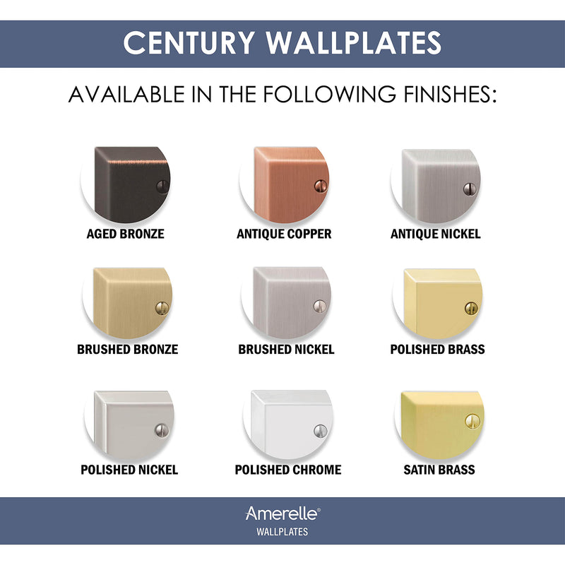 Amerelle 163DDB Century Wallplate, 1 Duplex, Steel, Aged Bronze, 1-Pack 1 Count (Pack of 1)