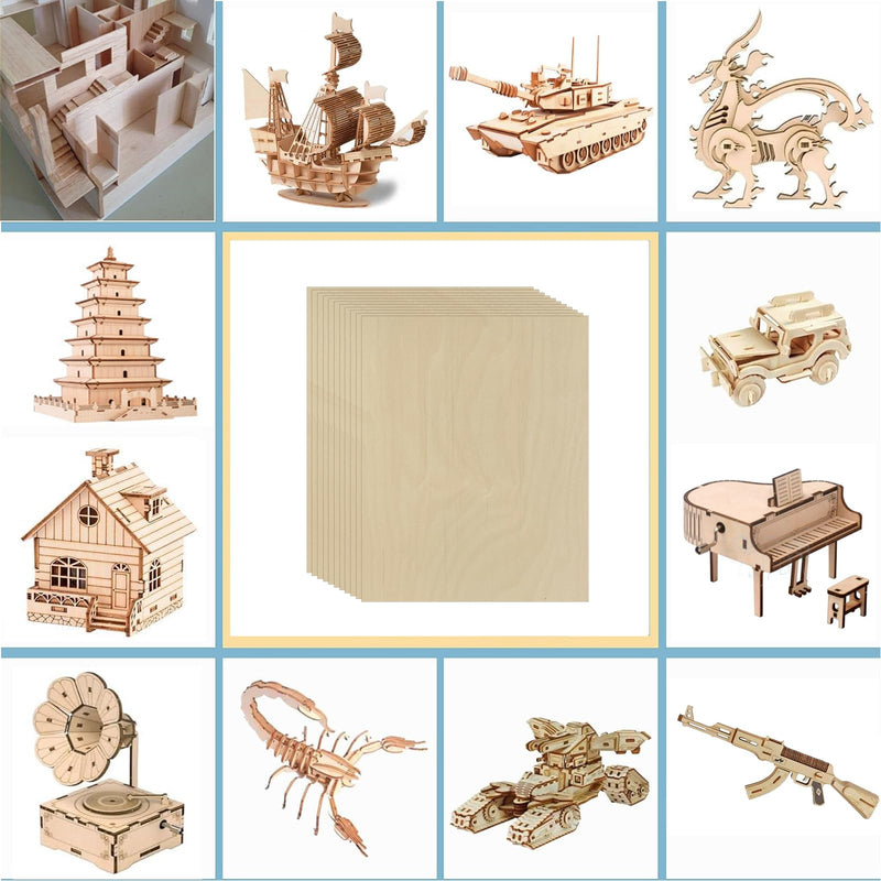 Unfinished Wood Pieces,25Pcs Basswood Sheets 1/16,Thin Plywood Wood Sheets for Crafts,Perfect for DIY Projects, Painting, Drawing, Laser,Engraving,Burning and CNC Cutting(150x100x1.5mm)