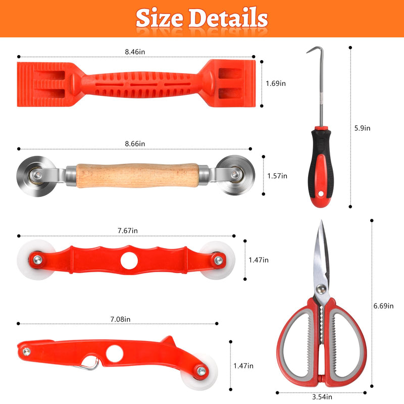 Screen Repair Tool,Screen Roller Tool,Screen Spline Tool,6 in 1 Window Screen Tool,Screen Mouse Spline Roller for Installing & Replacing Window Patio Sliding Door