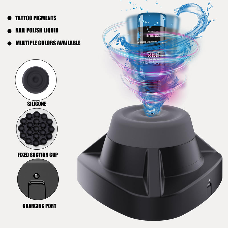 Mini Vortex Mixer 10000 RPM, Compact Portable Lab Vortex Shaker with Non-Slip Base, One-Touch Operation Tattoo Ink Paint Mixer for Tattoo Ink, Lab Reagents, Nail Polish, Eyelash Adhesive Black