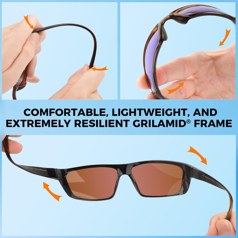 KastKing Huzzah Polarized Sport Sunglasses for Men and Women, Ideal for Driving Fishing Cycling and Running,UV Protection Frame: Gloss Tal Brown /Lens: Chartreuse Mirror