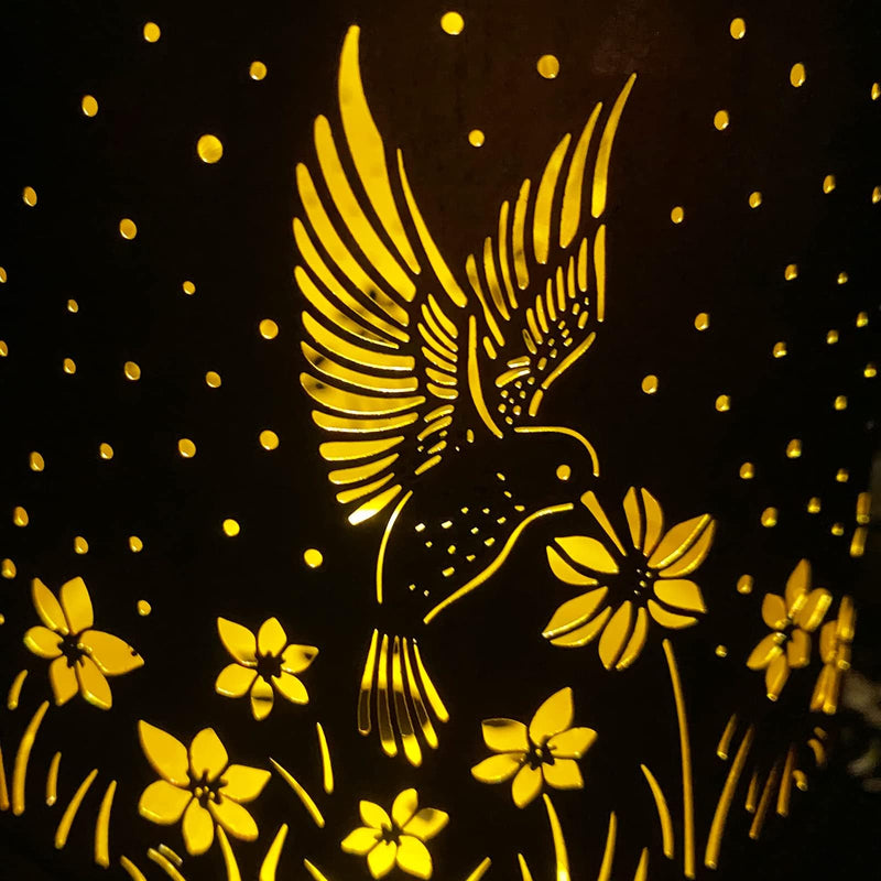 Hummingbird Solar Lantern Outdoor Hanging, Metal Bird Decor Waterproof LED Decorative Light for Garden Patio Yard Lawn Backyard Front Porch, Christmas Thanksgiving Birthday Gifts for Women Mom Grandma 1 Hummingbird