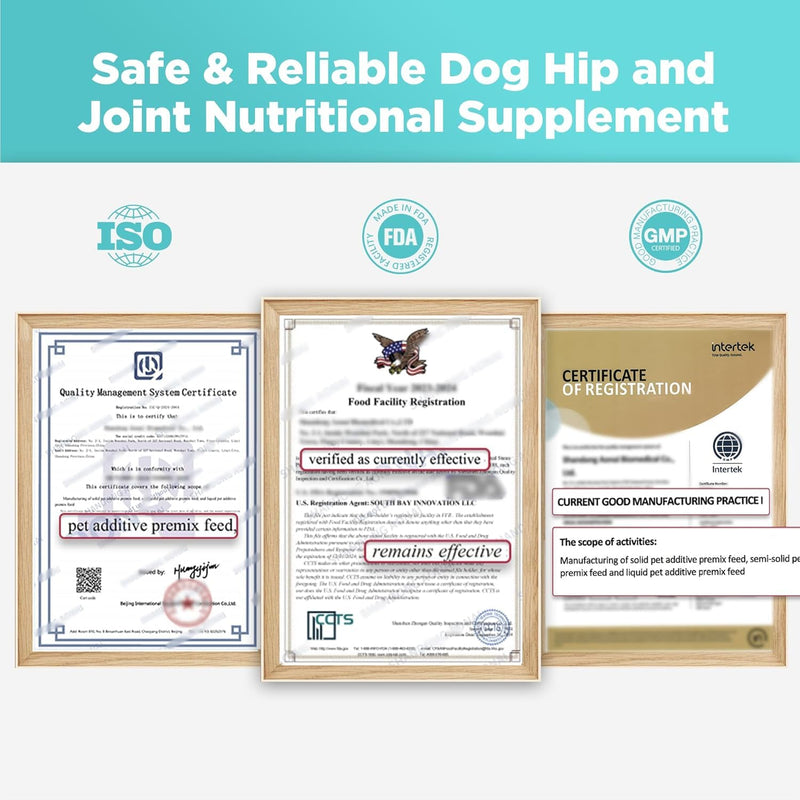 Joint Supplement for Dogs with Chondroitin and Glucosamine for Dogs Joint Health, MSM, Green Lipped Mussel, Turmeric, Omega 3 for Dog Joint Pain Relief, 60ct 60 Count