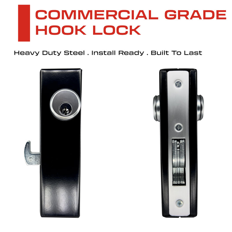 Sliding Gate Lock - Hook Bolt Mortise Lock - Weldable Steel Hook Lock for Sliding Gate - Double Cylinder 1-1/8" Backset – Metal Gate Lock - Weld On Hook Lock for Rolling Gate Sliding Gate - NewNest Australia