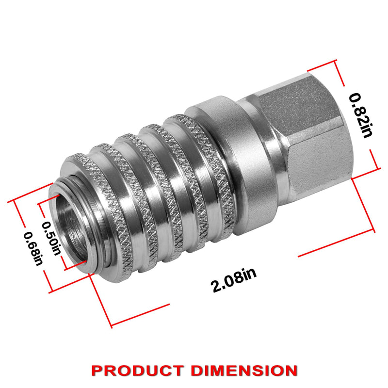 PD242 Series PD Steel Test Port and Diagnostic Equipment Quick Coupler with Female Pipe Thread, 1/8" Body Size, 1/4"-18 NPTF Thread Size, 2.12" Length (Heavy Duty)… PD242