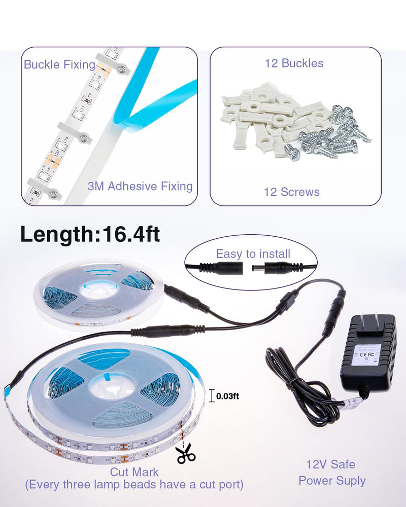 Onforu 32.8ft LED Black Light Strip Kit, 600 Units Lamp Beads, 12V Flexible Blacklight Fixtures, 10m Ribbon, Non-Waterproof for Glow Party, Indoor Birthday, Body Paint,Halloween