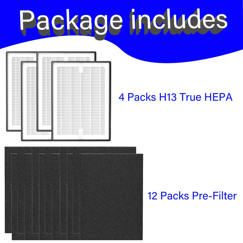 4 Set LV-H126 Replacement Filter for LEVOIT LV-H126 Air Purifier