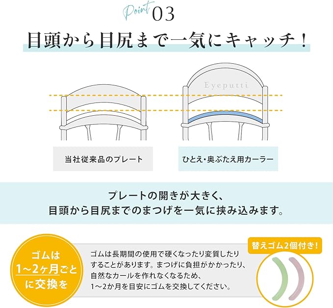 Eyeputti Hitoe & Okubae Curler (Includes 2 Replacement Rubbers) - NewNest Australia