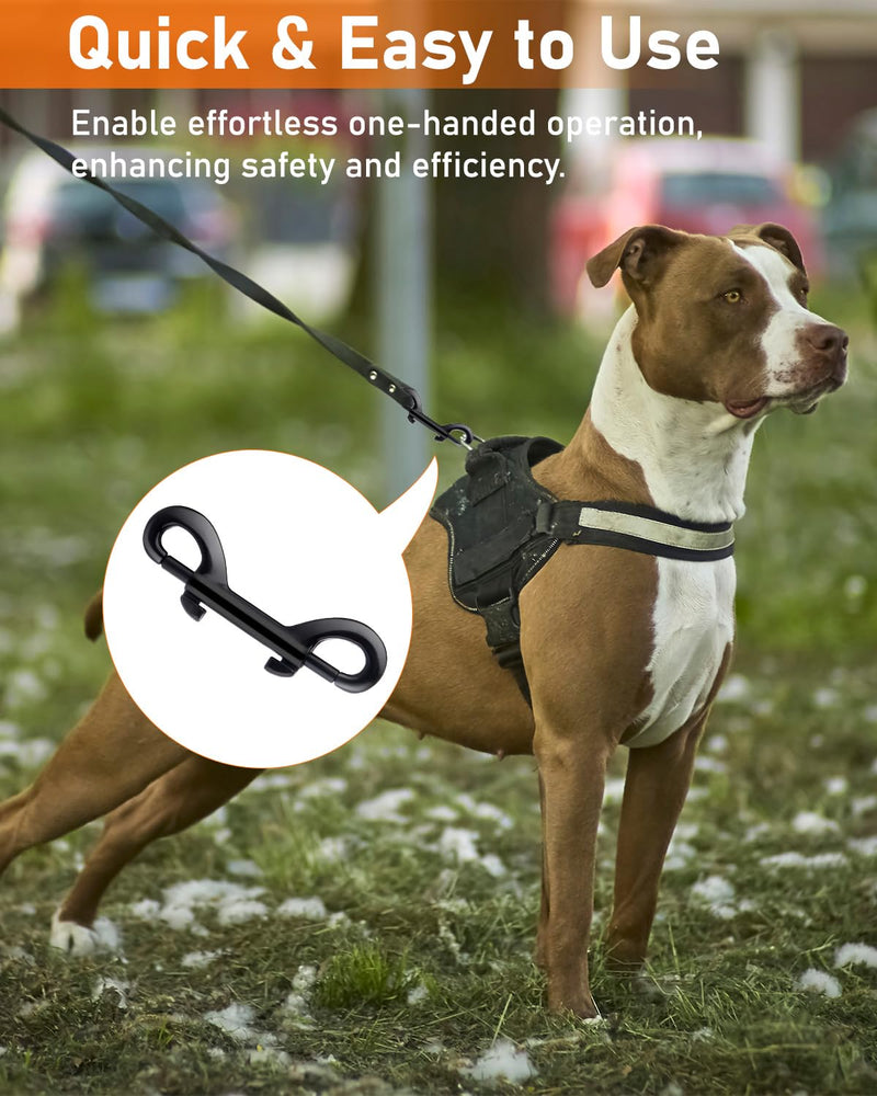 Double Ended Snap Hooks, 3.5 Inch Dog Leash Clip, Zinc Alloy Double Sided Clips, 110 lbs Capacity for Flagpole Rope, Pet Leash, Keys, Chicken Coop Lock,Securing Bird Feeders (6 Pack, Black)
