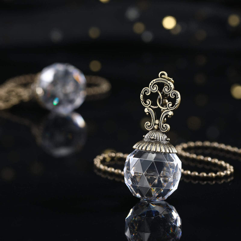 Ceiling Fan Pull Chains Crystal Light Fan Pull Chain Pendant with Ball 12 Inch Vintage Ceiling Fan Chain Extender Ornament Chain for Fan Pull (Transparent,4 Pieces) Transparent 4