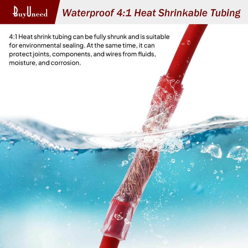 Clear Heat Shrink Tubing 4:1 Adhesive Glue Lined Marine Grade Waterproof Seal Wire Shrink Wrap Tube Dual Wall Insulation (1/4"-18Feet) 1/4"-18Feet