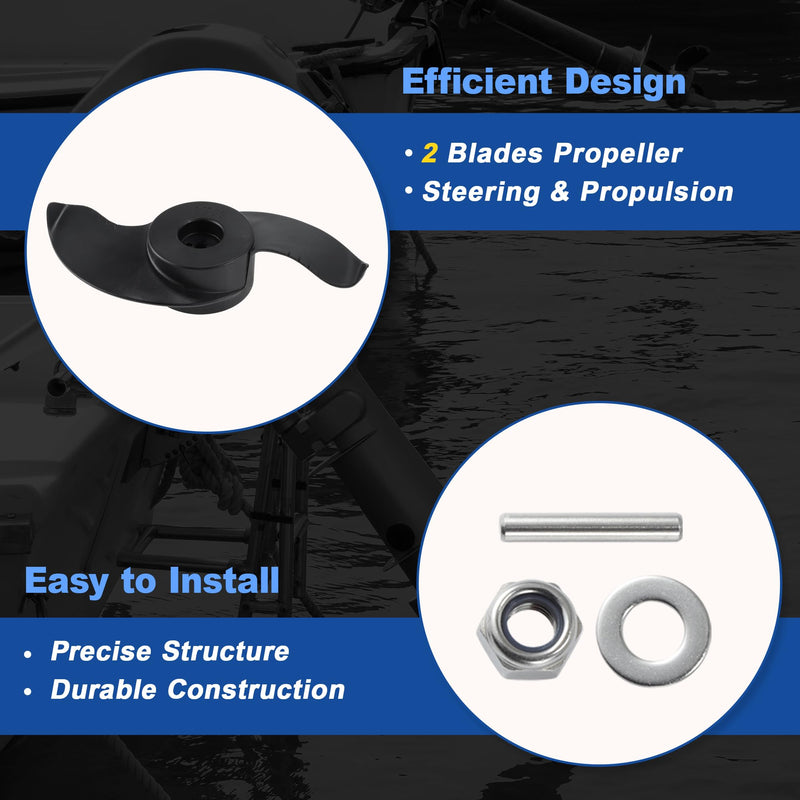 MKP-32 Trolling Motor Propeller for Minn Kota, 2 Blade Weedless Wedge Prop for 3-5/8" Motor Diameter, Outboard Prop 2091160/1865017, for Minn Kota Terrain Edge Endura Etc