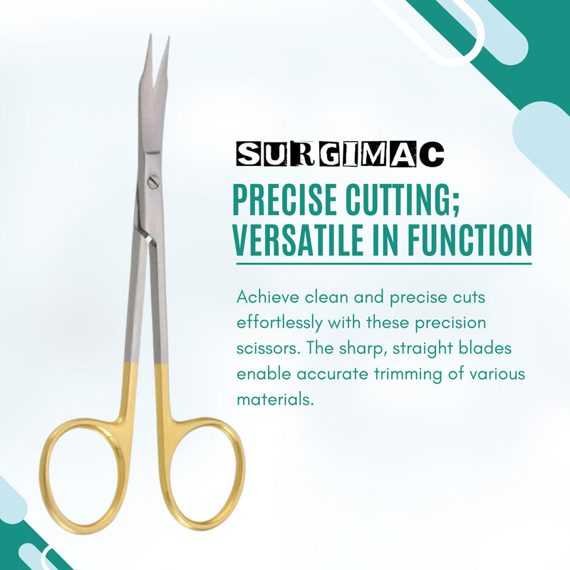 Goldman Fox Scissor with Tungsten Carbide Tips Curved Tip Scissor Medical Scissors Surgical Scissors Precision Scissors Sharp Metal Scissors Surgical Dental Instruments Dental Supplies – 13cm 5" Tungsten Carbide (Curved)