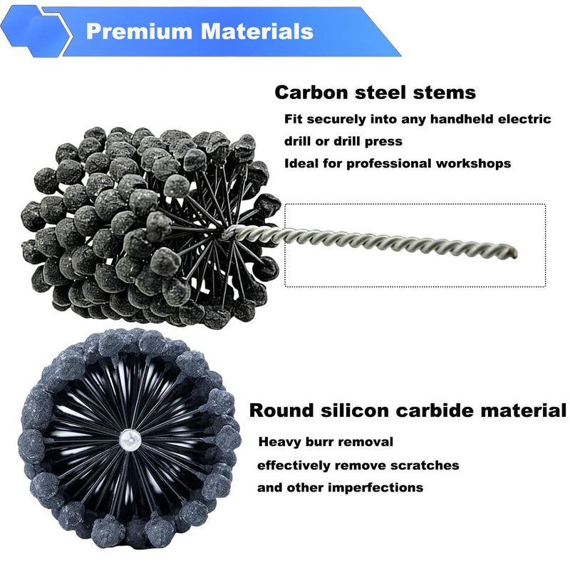 3" (76.2mm) Flexible Cylinder Hone Tool, 240 Grit Silicon Carbide Engine Brake Cylinder Deglazer & Bore Refinishing Brush, Ball Abrasive for Honing, Deburring & Cross-Hatching Use on 2.75-3inch Bore