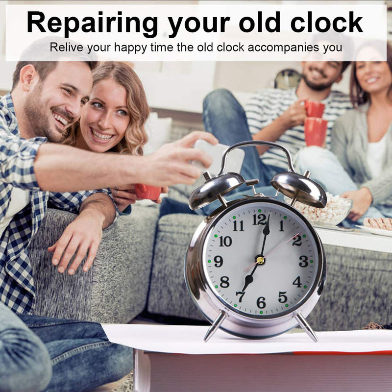 EMOON 2 Pack Non-Ticking Clock Mechanism with 4 Pack of Short Clock Hands, Clock Movement Motor Kit for Clock Repair, Replacement and Custom Clock, Total Shaft Length 7/8 in