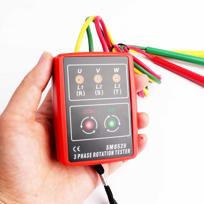 3 Phase AC Sequence Presence Rotation Tester,60V~600V Indicator Detector Meter with LED and Buzzer