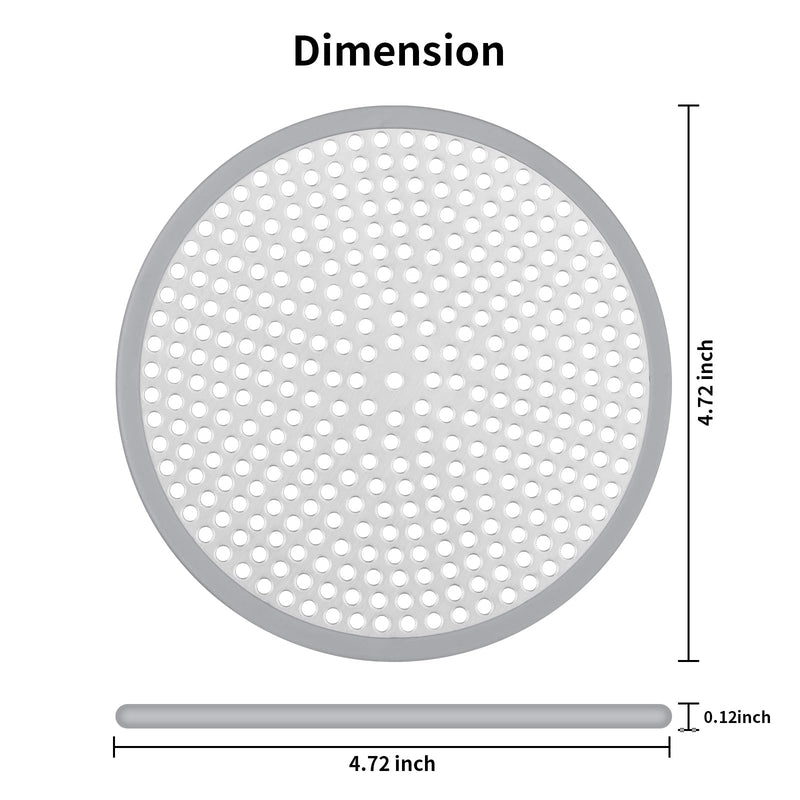 Ohtomber Shower Drain Hair Catcher - 2PCS 4.72” Shower Stall Sink Drain Cover Strainer, Stainless Steel Bathtub Hair Filter Trap Stopper, Bathroom Floor Screen Protector with Silicone Rim 4.72 inch