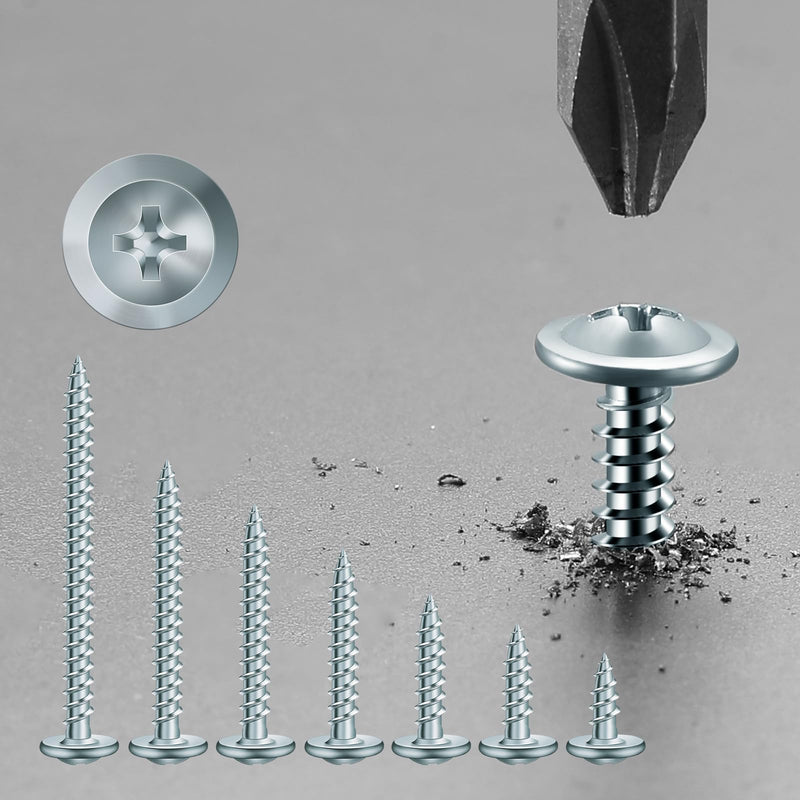 #8 x 1/2" Wood Screw 100Pcs Alloy Steel Standard Thread Truss Head Fast Self Tapping by SG TZH #8 x 1/2" Silver - Alloy Steel 100