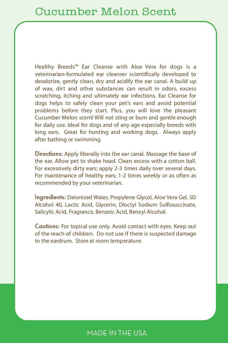 Healthy Breeds Finnish Lapphund Ear Cleanse with Aloe Vera Cucumber Melon 8 oz
