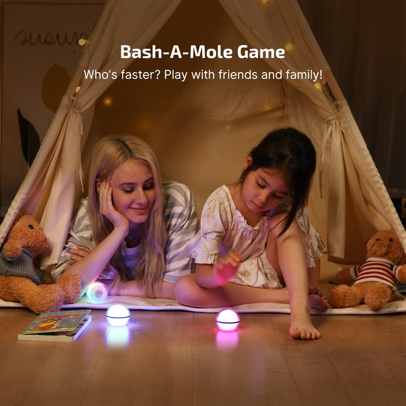 OLIGHT Sphere Smart Night Light, 75 lumens Stepless Dimming Table Lamp with Remotely APP Control, Magnetic Rechargeable RGB Ambient Lighting for Sleeping, Reading, and Relaxation Basic Blue