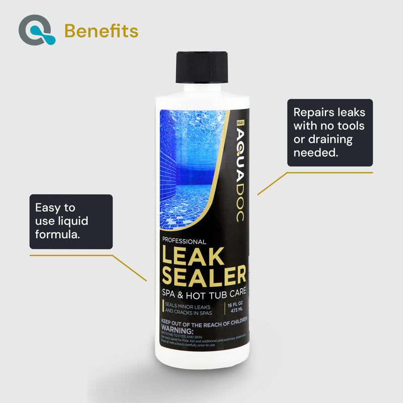 Hot Tub Leak Sealer to Fix Leaks Easily - Spa Leak Sealer 16oz, Advanced Spa Repair Chemical Made in the USA - AquaDoc 1 Pack of Leak Sealer