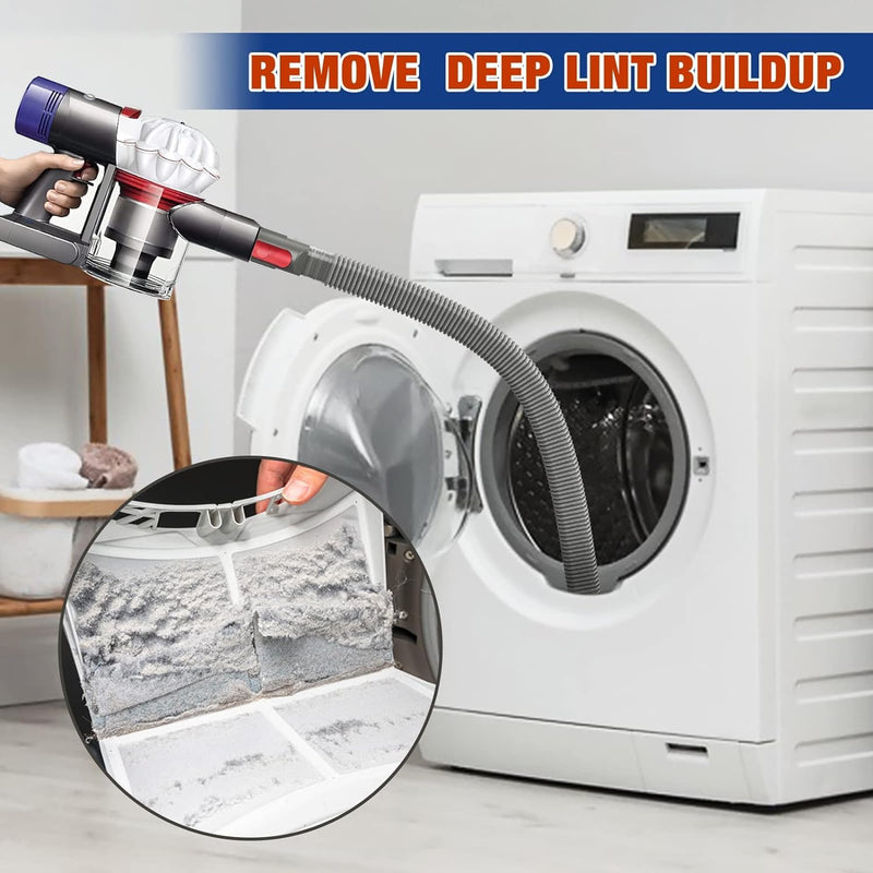 Sealegend Dryer Vent Cleaner Kit Compatible with Dyson Dryer Lint Vacuum Attachment for Dyson V7 V8 V10 V11 V12 V15 etc Cordless Vacuum Cleaner Removes Deep Lint Gray