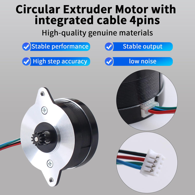 FYSETC Crealty K1 Max Extruder Motor - Original 36mm Pancake Stepper Motor Replacement: 1.8 Degree 12 Tooth Gear Circular Stepping Motor for K1 Hotend Direct Drive Extrusion Kit 3D Printer Parts
