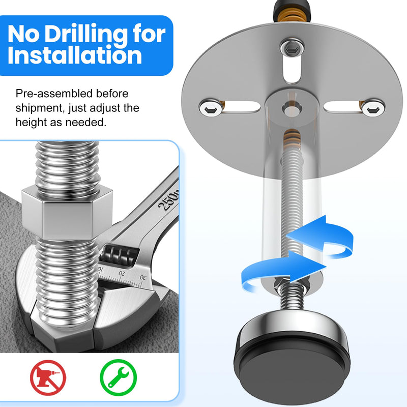 Garbage Disposal Support, Adjustable Spring Shock Absorber Bracket (7.48-10.62 inch (19-27cm)), Holds Up tp 440lbs, Stainless Steel Noise Reduction Installation Kit 7.48-10.62" (19-27cm)