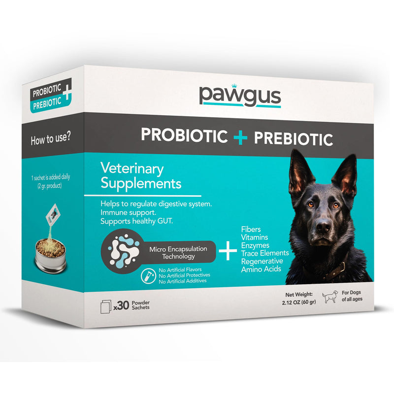 Ultimate Prebiotic and Probiotic Combo for Dogs Canine 30 Sachets - Digestive Enzymes for a Healthy Gut, Diarrhea Relief, Immune Support, Gas Relief, 7 Billion CFU, Vitamins - Vet Recommended