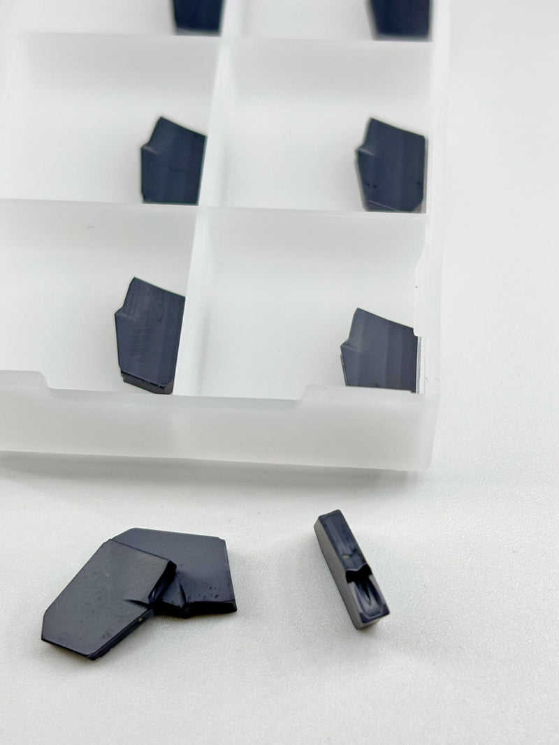 GTN-2 SP200 Carbide Grooving Inserts for CNC Lathe, PVD Black, 10pcs | GTN-2 grade, PVD black TiAlN coating, 2mm wide grooving, ideal for small parts & thin-wall workpieces on CNC lathes FZG20(PVD)