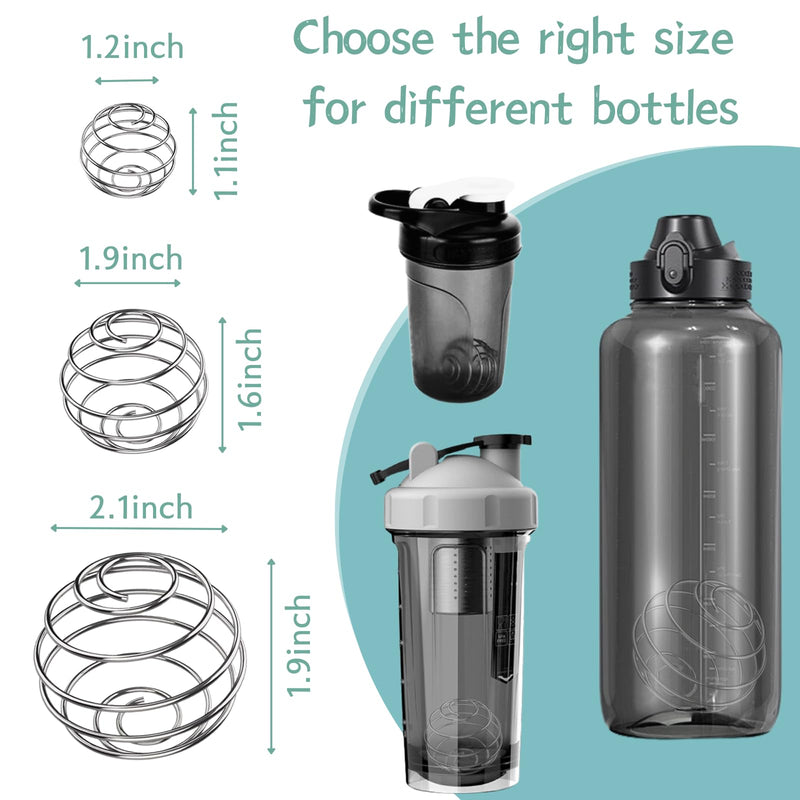 Shaker Balls, 6PCS 304 Stainless Steel Mixing Balls for Protein Shakes Formula, Blending Balls for Mixer Bottles