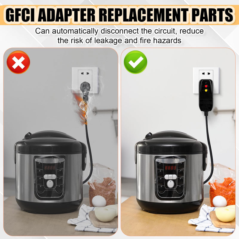 Relaxweex 3Pcs GFCI Replacement Plug GFCI Adapter Parts 3-Prongs 15 Amp Auto-Reset 120V Outdoor Waterproof Plug Assembly Ground Fault Circuit Interrupter for Pressure Washer Pool Pump Pool Pump