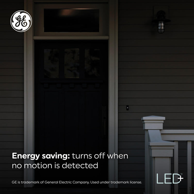 GE LED+ Motion Sensor LED Light Bulbs, 12W, Outdoor Security Lights, A21, Warm White (2 Pack) 2 Bulbs