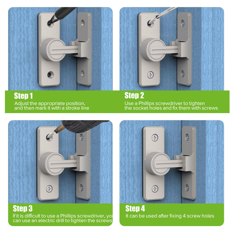 Barn Door Lock Hardware, 90 Degree Heavy Duty Safety Gate Latches Flip Bolt Latch Lock, Barn Sliding Door Latch Suitable for Garden, Bathroom, Outdoor, Window (Nickel-2PCS) Nickel-2PCS