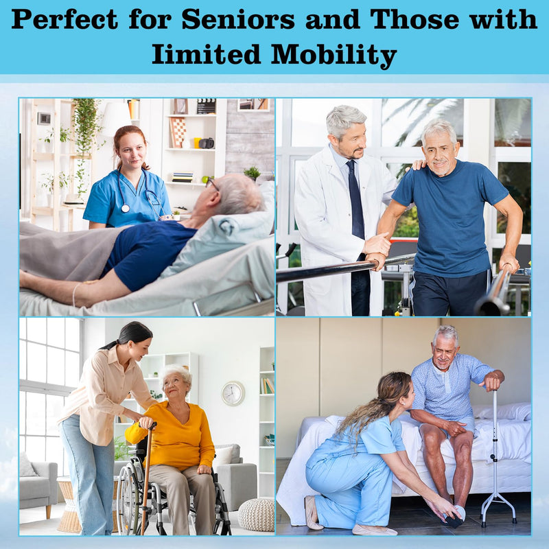 supregear Gait Belt - Anti-Slip Transfer Belt for Seniors, Nursing Safety Patient Assist with 7 Handles - Elderly, Bariatric, Handicap, Physical Therapy - PT Gate Strap Quick-Release Buckle Aqua
