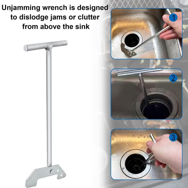 Garbage Disposal Wrench, Garbage Disposer Unjamming Wrench Compatible with Waste King, Moen and InSinkErator Garbage Disposal- for Dislodge Jams or Clutter