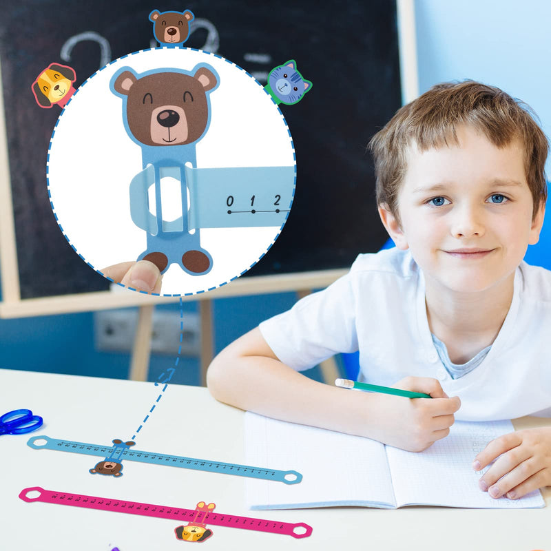 24 Pcs Slide and Learn Number Line 16.5 x 1.5 Inch PVC Number Line for Student, 0 to 30 Math Number Line Animal Positive Integers Number Lines Childhood Education Materials for School (Bright Colors) Bright Colors