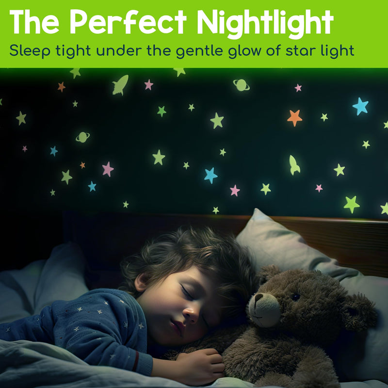 BUNMO 280pcs Glow in The Dark Stars for Ceiling - Safe Glow in The Dark Stickers for Walls & Ceilings - Longlasting Glow in The Dark Stars for Ceiling - Glow in The Dark Ceiling Stars - Strong Glow