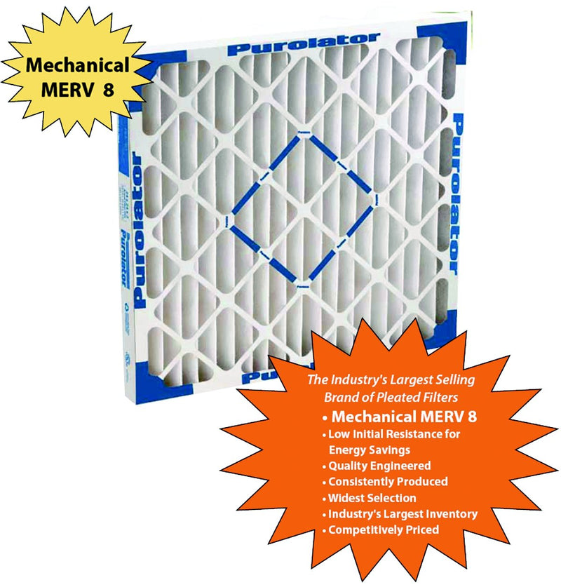 Assigned by Sterling Seal & Supply, (STCC) HI-24x30x1x2.AZ.DSC Furnace Air Filter, 24x30x1. Purolator Hi-E 40 Extended Surface Pleated Air Filter, Mechanical MERV 8 (Pack of 2)