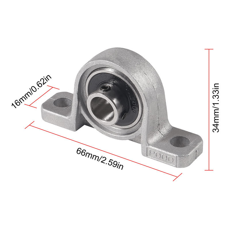 6PCS KP000 (KP10) 10mm Pillow Block Bearings Mounted Flange Self Aligning 10mm Bore Zinc Aluminum Alloy Support for Diameter 0.39"/10mm Linear Shaft Rod
