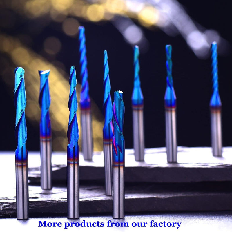 Compression Flush Trim Router Bits Top Bearing CNC Solid Carbide 1/4 shank1/2“Cutting Diameter2-1/4” Overall Length Pattern Template Woodworking Tool CFB456 1/2 inch diameter, 0.5 inch length