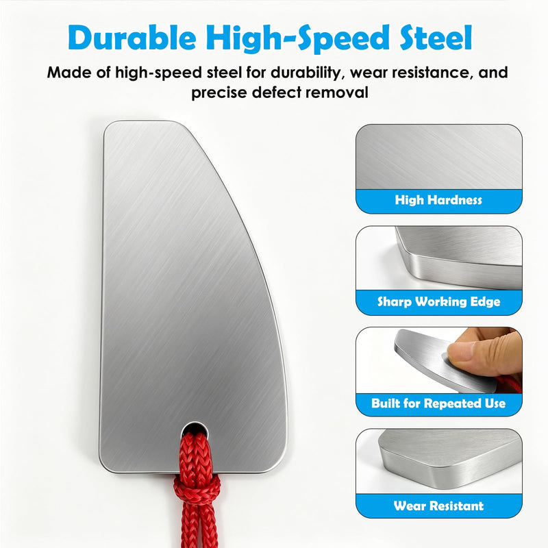 Denibbing Tool, Compact Paint Defect Removal Tool with High-Speed Steel Edge and Red Cord, for Paint Runs, Dust Nibs, Overspray, Sags and Minor Surface Imperfections