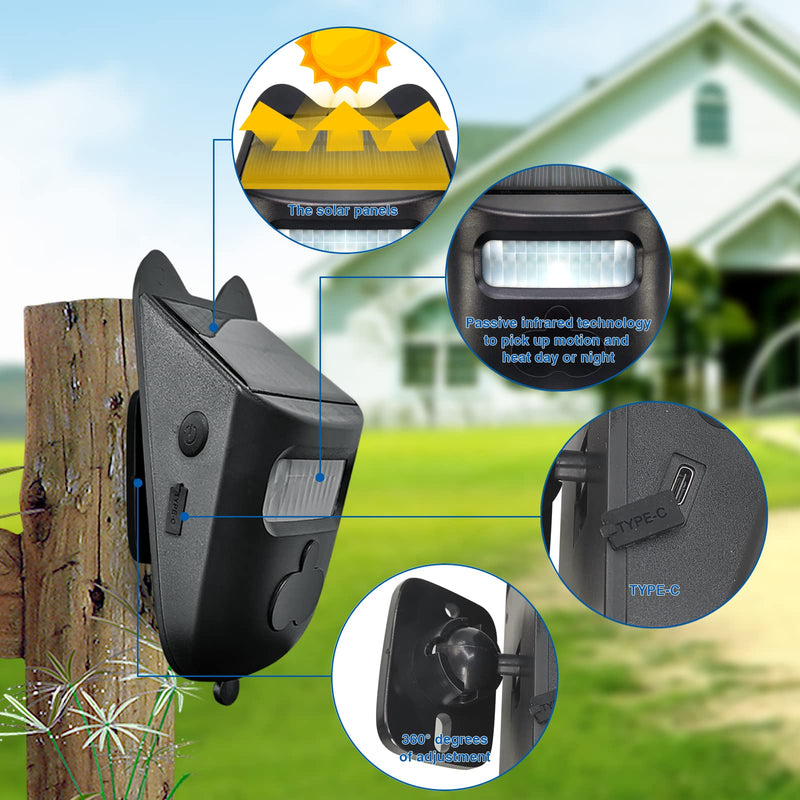 Solar Infrared Doorbell,Solar Driveway Alarm, with Solar Wireless Motion Sensor and Plug-in Alarm Receiver Doorbell (1 Solar Wireless Motion Sensor & 2 Plug-in Alarm Receiver Doorbell) 1 Solar Wireless Motion Sensor & 2 Plug-in Alarm Receiver Doorbell