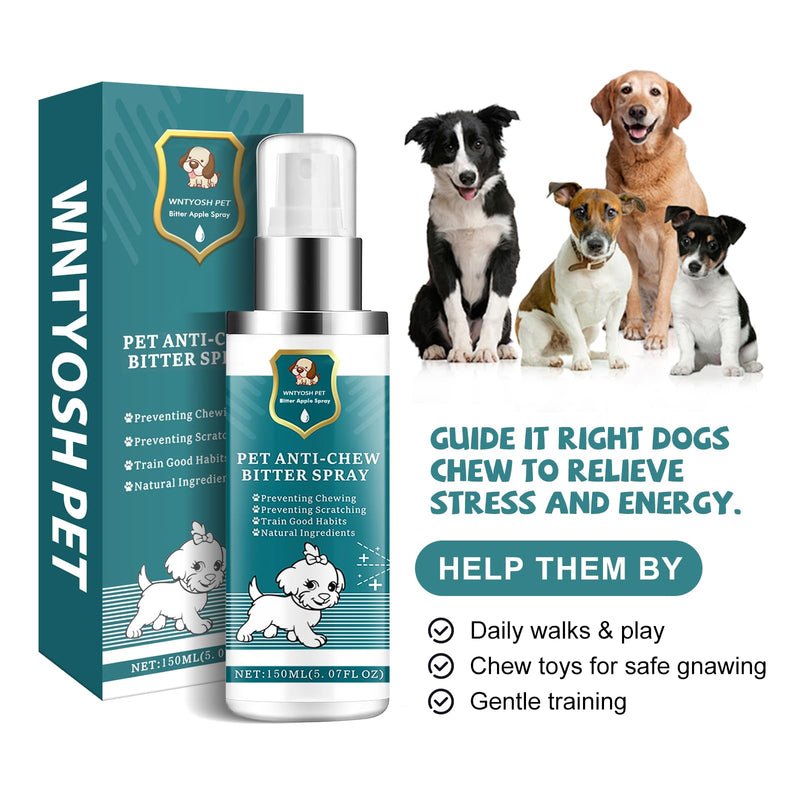 LIyun&Hang Enhanced Bitter Apple Spray for Dogs to Stop Chewing and Licking, No Chew Spray for Dogs, Stop Licking Wounds and Hot Spots, Protecting Furniture, Alcohol Free/Non-Toxic (Green) (Green) Green