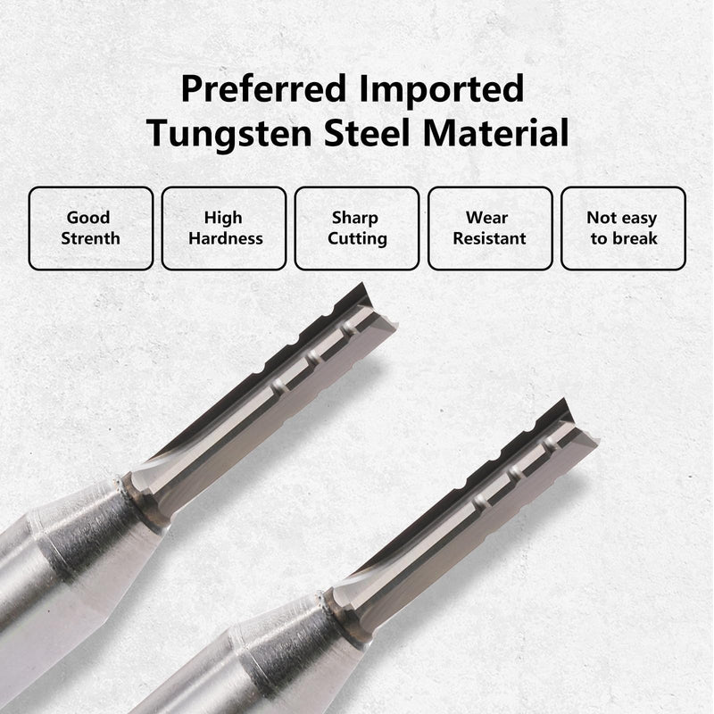 CNC Router Bits 1/2 inch Shank 3 Flutes TCT Straight Router Bit Straight Flute End Mill Cutters Woodworking CNC Trimming Slot Bits Milling Cutter for Wood (12.7 * 6 * 25, 2) 12.7*6*25