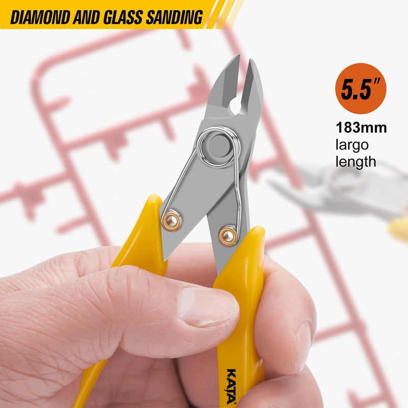 KATA 5.5 Inch Stainless Steel Wire Cutter Micro Flush Cutters, Precision Side Cutter Plier Sprue Cutting Snip for Electronics, Jewelry Making, Metal Wire Cutter, Crafting 1pack