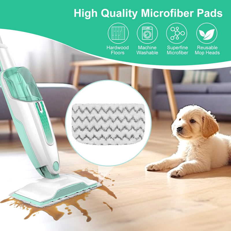 8 Pack Microfiber Steam Mop Replacement Pads for Shark Steam Mop S1000, S1000A, S1000C, S1000WM, S1001C - Dirt Grip, Washable & Reusable for All Floor Clean